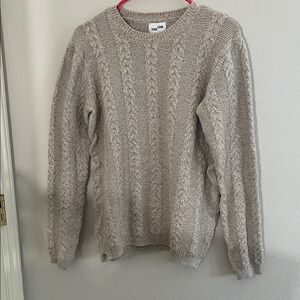 Frank & Oak Geay Cable Knit Crewneck Sweater size M